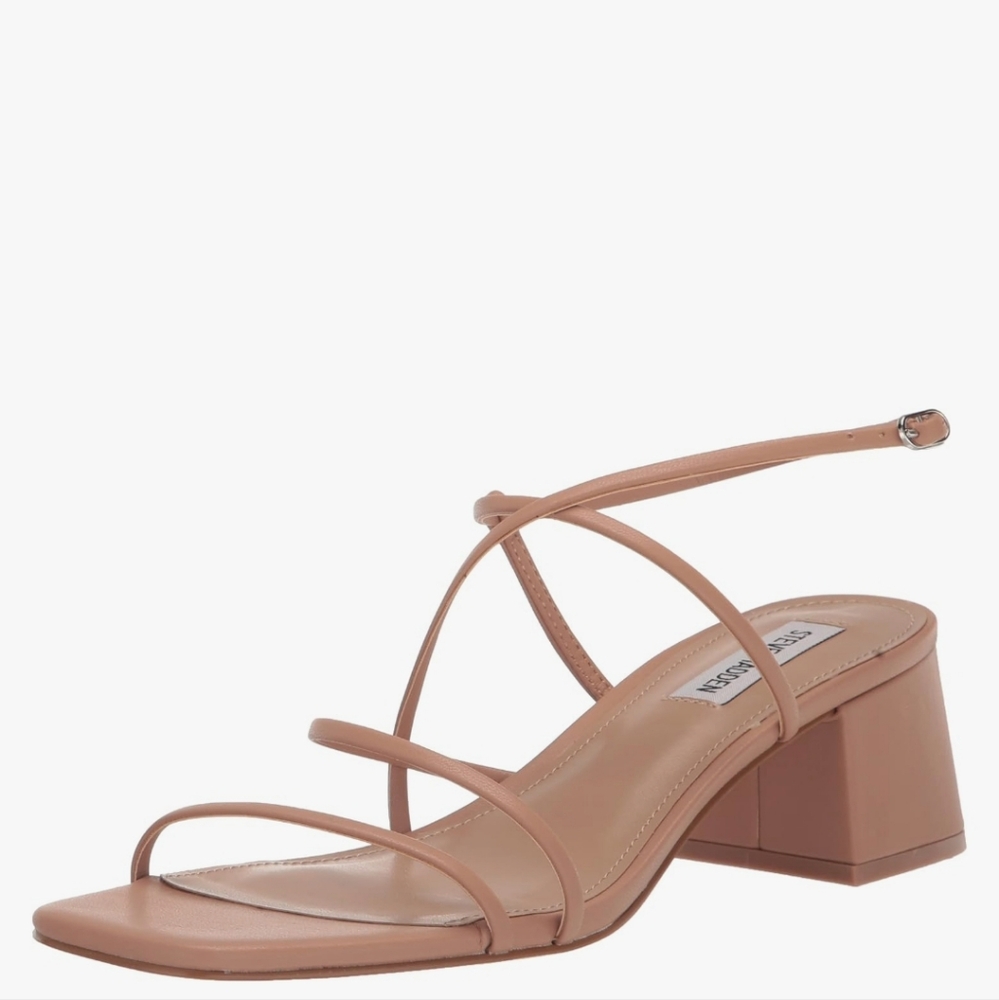 Steve Madden Nude Strappy Block Heel Sandals